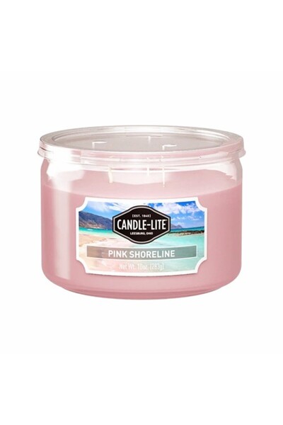 Candle-Lite برطمان 3 فتائل من Everyday سعة 10 أونصة باللون الوردي من Shoreline