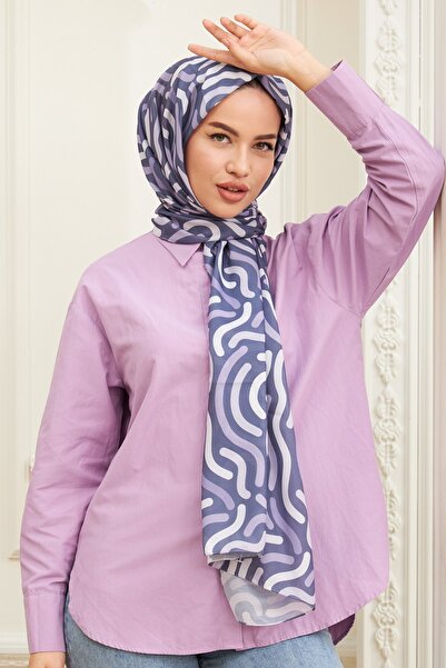 İpekhan Σπιράλ βαμβακερό σάλι βισκόζης μωβ