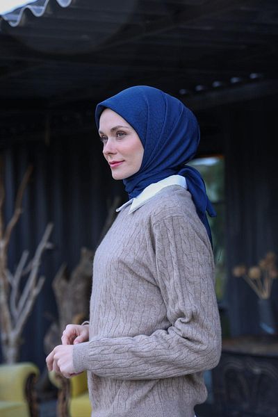 İpekhan Κασκόλ Celina Jacquard Navy Blue 9902-08