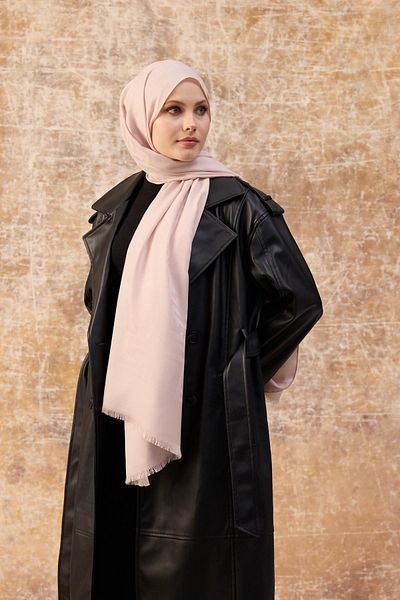 İpekhan Fendi Pattern Βαμβακερό Ζακάρ Σάλι Dust Pink 8009-21