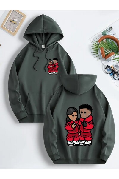 Tarzsokak Renkli Kapşonlu Sweatshirt Çift Sevgili Kombinleri Couple Clothing