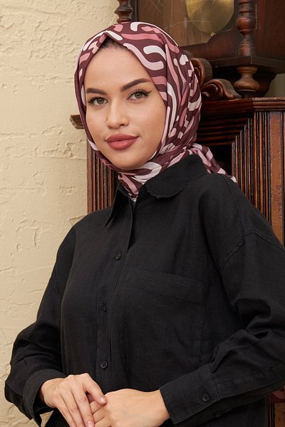 İpekhan Spiral Cotton Viscose Shawl Claret Red