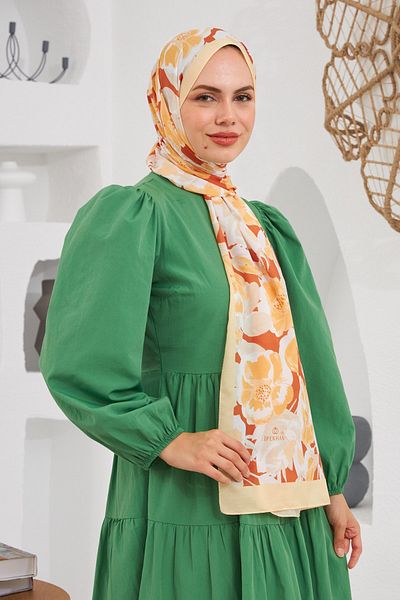 İpekhan Nature Easy Tullipa Soft Shawl Peach Yellow 3033-08