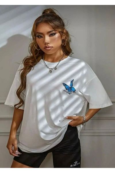 K&S Συνδυασμός μπλουζάκι με στάμπα μπλε πεταλούδα