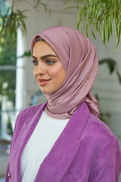 İpekhan Μεταξωτό κασκόλ Dusty Rose - Απλό σχέδιο Voile, 10100-04