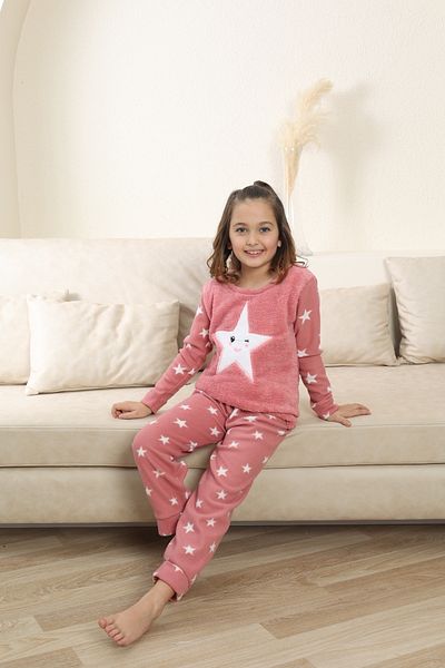 fames Winter Fleece Star Children's Pjamas Suit
