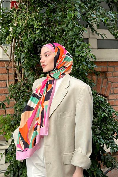 İpekhan Nature Lilyum Soft Shawl Beige Purple 3036-14