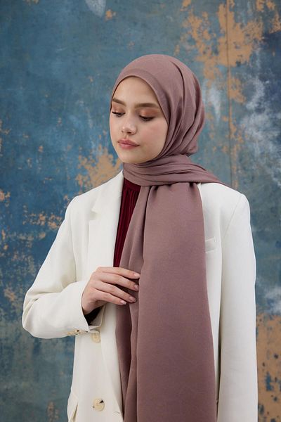 İpekhan Τετράγωνο σχέδιο Βαμβακερό Ζακάρ Σάλι Dusty Rose 8012-01