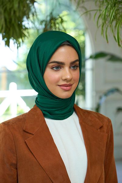 İpekhan Μεταξωτό κασκόλ Emerald Voile - Κασκόλ με απλό σχέδιο 10100-16