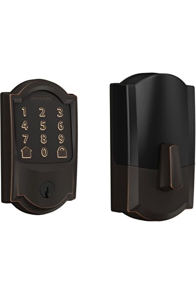 Magic Sliders Schlage Encode Smart WiFi Deadbolt, Camelot Trim, Aged Bronze, ...