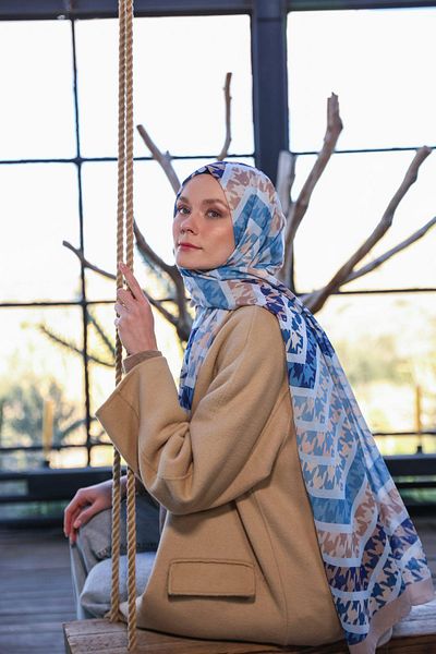 İpekhan Boheme Collection Μαλακό Σάλι Mink Blue 3043-10