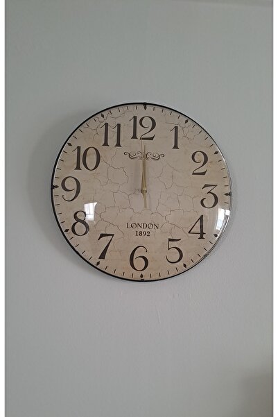 Gonulella Decorative Hard Plastic Curved Silent Mechanism Wall Clock 36 cm