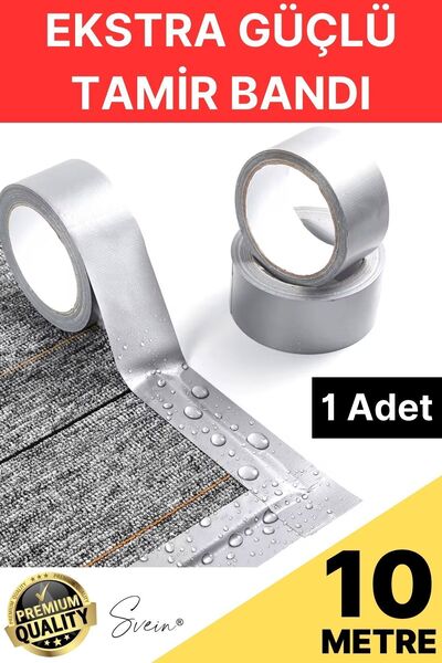 Svein 1 Adet 10 Mt Gri Lifli Tamir Takviye Onarım Bandı Su Geçirmez Sızdırmaz Kuvvetli Dayanıklı Çatlak