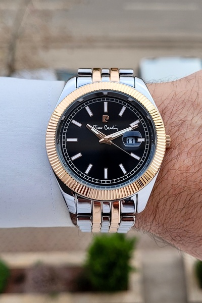 Pierre Cardin Kadranı Siyah Bakır Metalik Renk 2 Yıl Garantili 44 mm Erkek Ko...