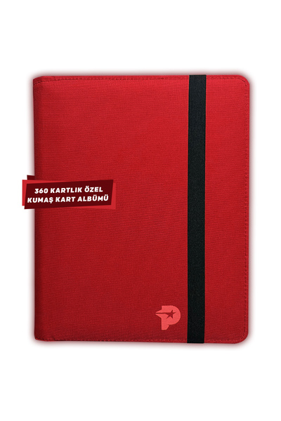 Pokscard Kirmizi Kumaş Kart Albümü 360 Kartlik ( Pokemon - Futbolcu - Pani̇ni...