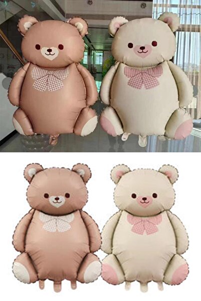 Azebu Retro Büyük Karamel Ayı Folyo Balon Teddy Bear 90 - 65,5 Cm