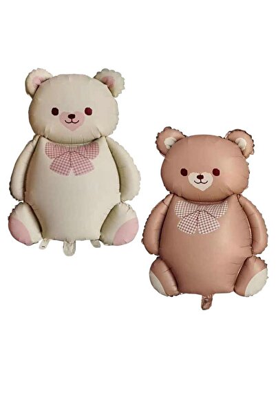 Azebu Retro Büyük Karamel Ayı Folyo Balon Teddy Bear 90 - 65,5 Cm