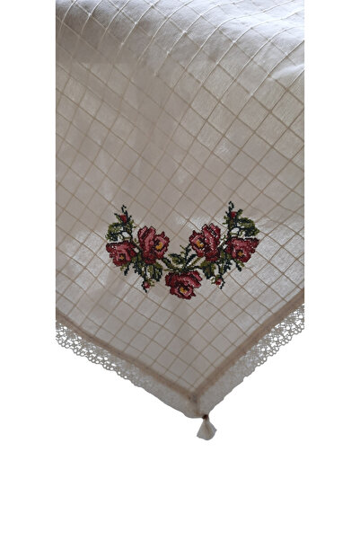 PAZARSEN Cross Stitched Kopenaki Lace Cross Stitched Fiskos Tablecloth