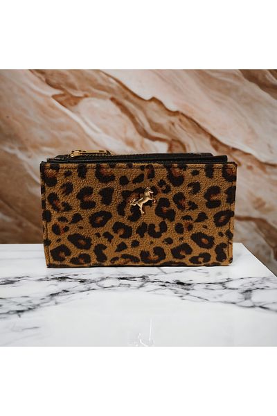 FASHION Small Size Leopard Print Suede Women's Wallet