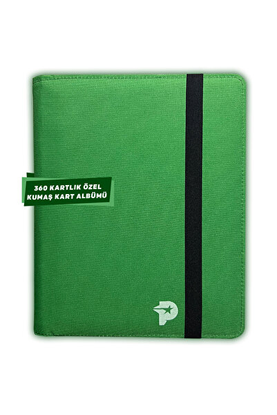 Pokscard Yeşi̇l Kumaş Kart Albümü 360 Kartlik ( Pokemon - Futbolcu - Pani̇ni̇...