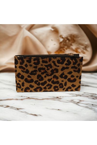 FASHION Small Size Leopard Print Suede Women's Wallet