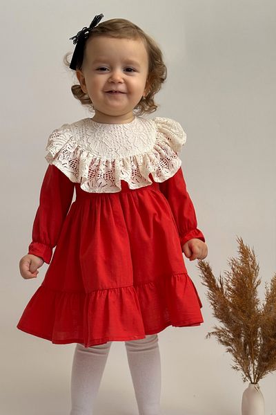 ALYRA Girls' Dress Baby Girl Long Sleeve Ruffled Linen Birthday Party Special Occasion Casual Dress