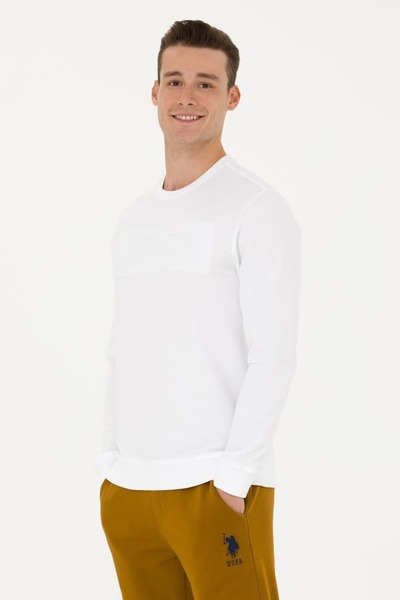 U.S. Polo Assn. Erkek Bisklet  Yaka Basıc Sweatshirt