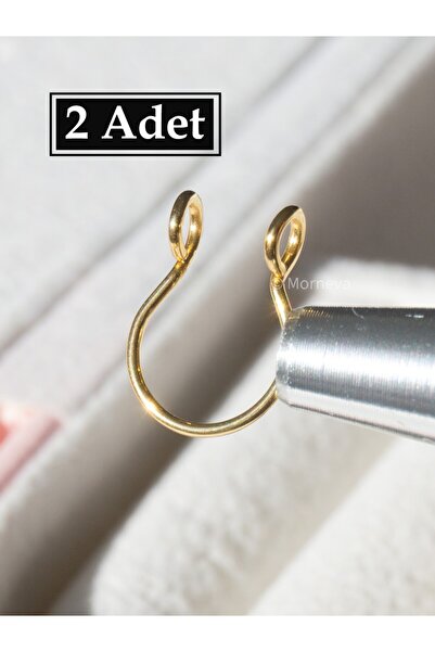 MORNEVA Deliksiz Çelik Sıkıştırmalı Fake Burun Septum Piercingi (2 Adet)