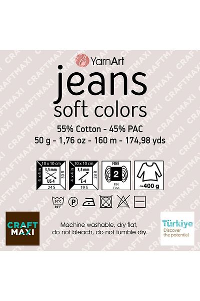 Yarnart JEANS SOFT COLORS - EBRULİ FĂRĂ DE tricotat manual EBRULI-6209