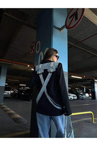 RE DESIGN Özel tasarım denim detay blazer