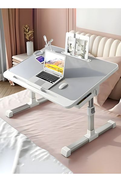 Taimi Table,with Removable Baffle,40x60x27-40cm,USB Charging,Eye Protection Lamp,Drawer,Bookshelf