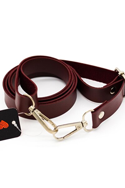 iplik sepeti Papağanlı Ayarlı Deri Çanta Sapı 20mmx65cm - Bordo -