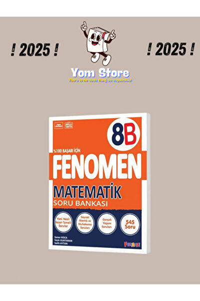 Fenomen Yayıncılık 8. Sınıf Matematik (B) Soru Bankası 2025