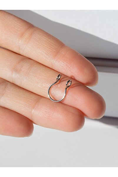 MORNEVA Deliksiz Çelik Sıkıştırmalı Fake Burun Septum Piercingi (2 Adet)