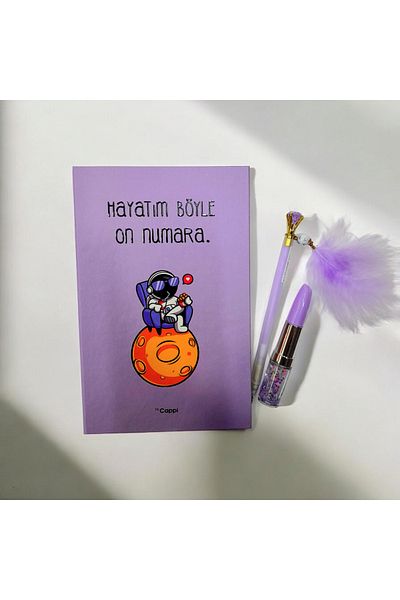 ÇİLEKHOMEAVM ASTRONAUT scris oral copertă rigidă Album de însemnări Jurnal de memorie caiet de piatră stilou și stilou de ruj
