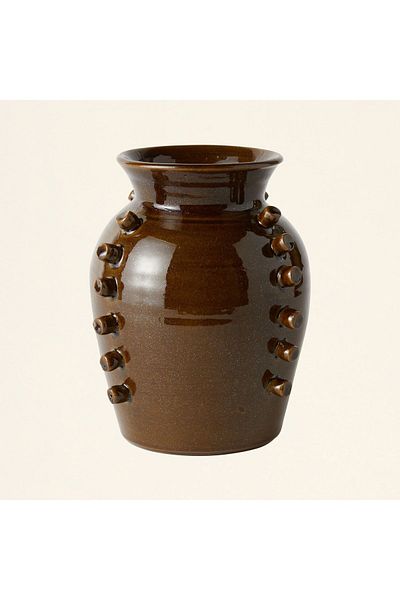 Warm Design Terracotta Color Nail Patterned Vase