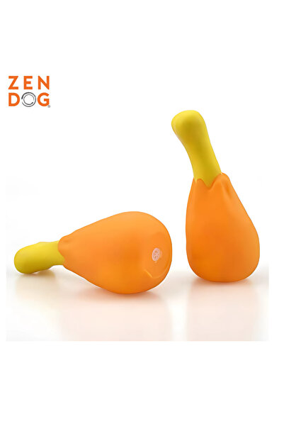 ZENDOG لعبة ZEN DOG على شكل ساق الدجاج (قبعة) - لعبة عض صوتية - قطعة واحدة
