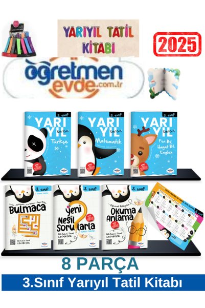 öğretmen evde 2024-2025 3.Sınıf Yarıyıl(1.Dönem)Tatil Kitabı Seti(Pekiştirme-...