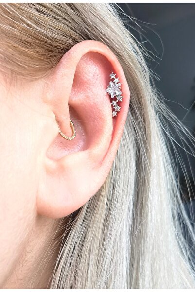 Bylin Cerrahi Çelik Yıldız Seli Piercing Küpesi- Bar Uzunluğu 6 mm-kalınlığı ...
