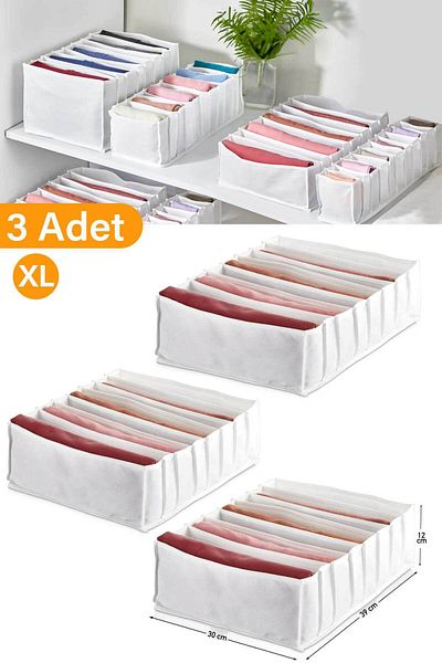 Serstil 3 Pieces - Xlarge 8-Compartment In-Cabinet Accordion Organizer 31 X 36 X 12 - 3 Pieces