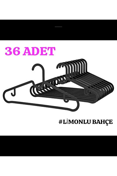 GORILLA 36 Adetli Set Elbise Askısı Fular Askısı Gömlek Tişört Askısı Kırılmazsiyah 36lı Siyah