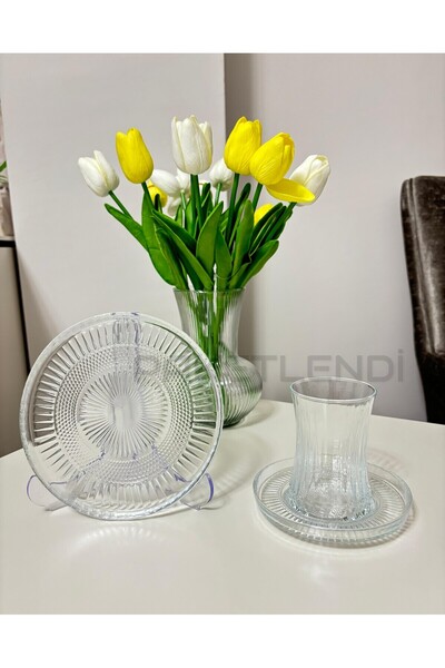 PAKETLENDİ 18 Parça Elysia Çay Seti Takımı - Pasta Tabağı, Çay Bardağı, Çay T...