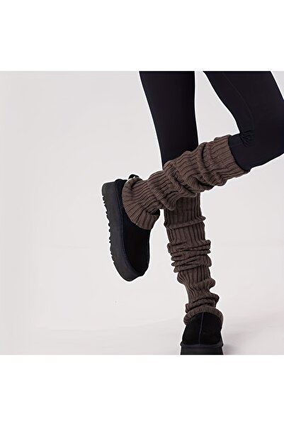 Pamphylia Gerçek Kaşmir Doğal Yün Tozluk Kışlık Kadın Dizlik  Kalın Ayaksız Diz Üstü Yoga Çorap Bot Çorabı