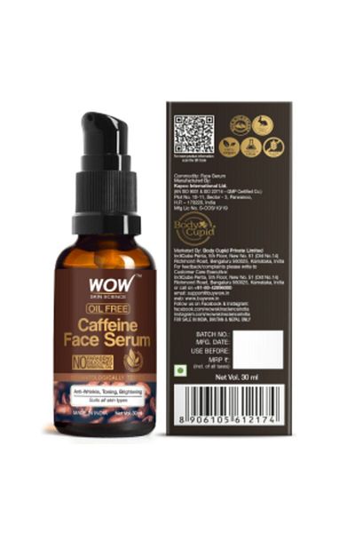 WOW Skin Science Caffeine Skin Serum 98.2% Natural Ingredient, Fast Absorbing, Oil-Free, Anti-Aging and Anti-Wrinkle