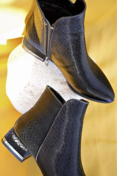 Kids Club Shoes Feles Dokulu Düz Taban Kadın Bot SİYAH