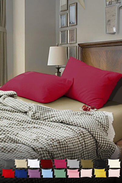 TeksNil Home |   Plain Cotton 2-Piece Fuchsia Pillowcase |   50 X 70 cm with ...