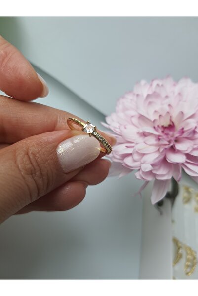kurukafagift خاتم مفصل ذهبي قابل للتعديل من سوليتير