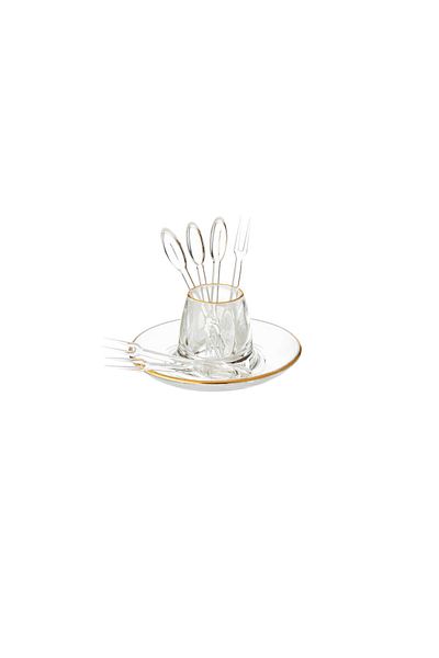 Dania Clear Acrylic Gold Date Fork Holder