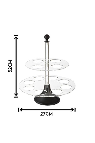 Dania Clear Acrylic Coffee Cup Holder with Black 12 Compartments