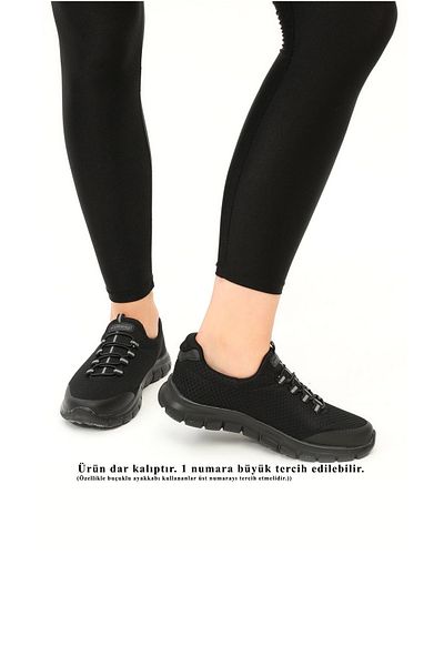 WALKWAY Comfort Women's Sneakers - Black-Black, Flexible g